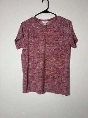 Athleta Printed Athletic Tee Womens Small Workout Running Top Pink